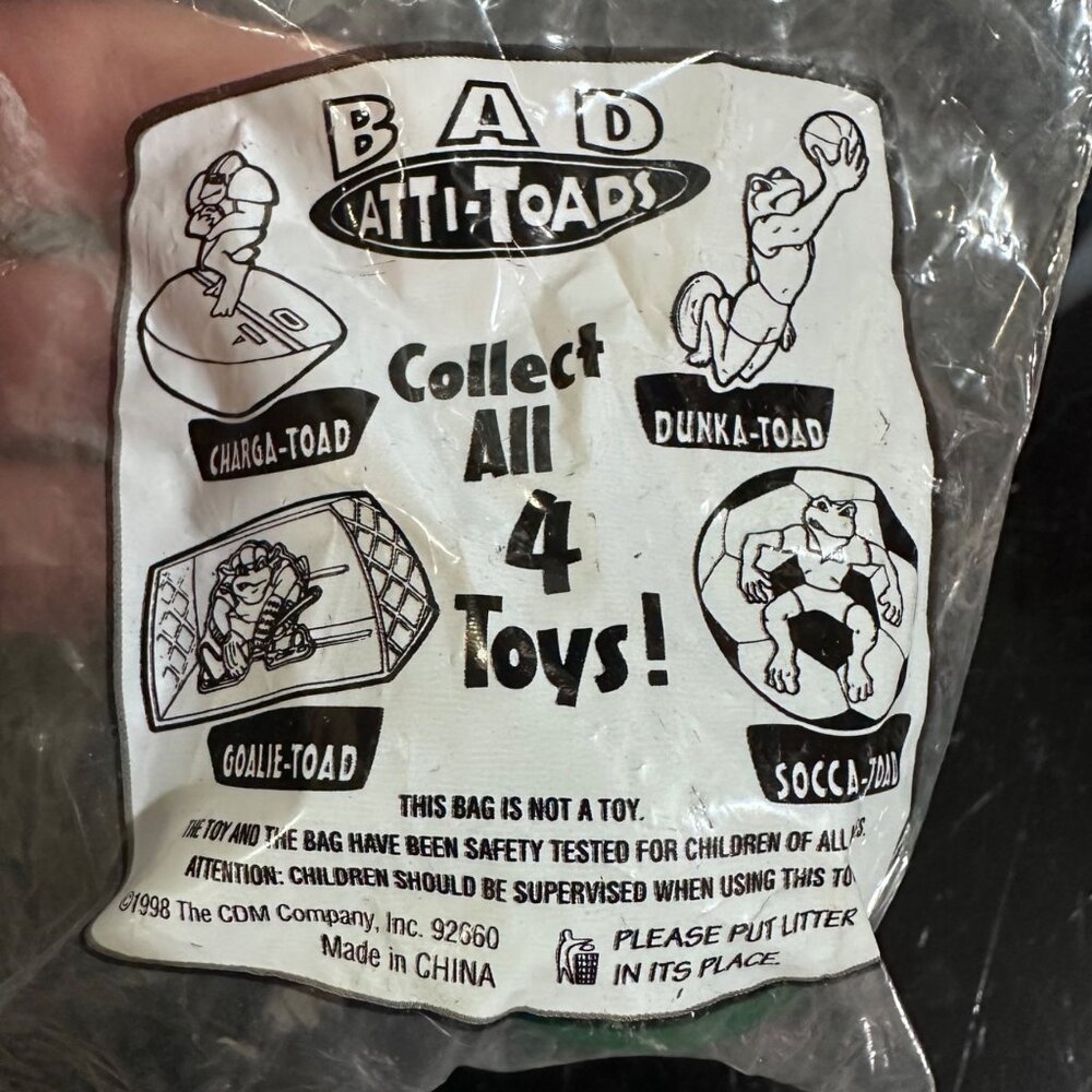 Bad Atti-Toads Vintage Sports Collectible Toy 1998 Carls Jr Promo - Picture 4 of 6